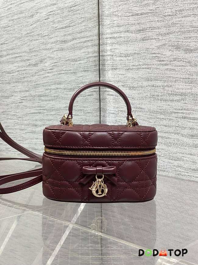 Dior Mini Vanity red bag Lambskin size 17x10.5x8cm  - 1