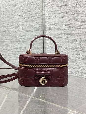 Dior Mini Vanity red bag Lambskin size 17x10.5x8cm 