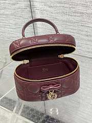 Dior Mini Vanity red bag Lambskin size 17x10.5x8cm  - 5