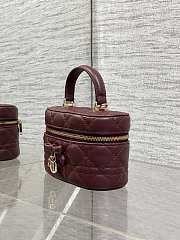 Dior Mini Vanity red bag Lambskin size 17x10.5x8cm  - 3