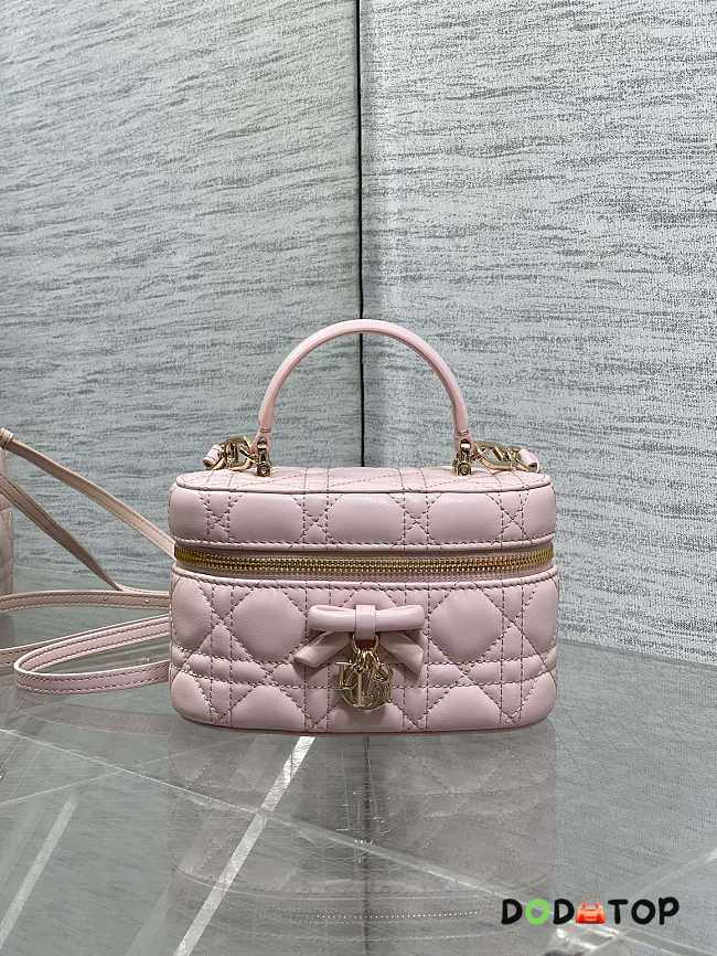 Dior Mini Vanity pink bag Lambskin size 17x10.5x8cm - 1