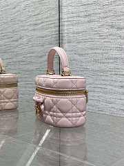 Dior Mini Vanity pink bag Lambskin size 17x10.5x8cm - 6