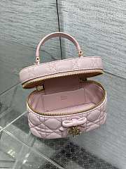 Dior Mini Vanity pink bag Lambskin size 17x10.5x8cm - 4