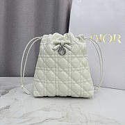 Dior Adiorable Mini Bucket Bag white Lambskin bag size  22x20x5.5cm  - 6