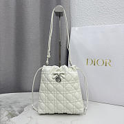 Dior Adiorable Mini Bucket Bag white Lambskin bag size  22x20x5.5cm  - 5