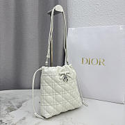 Dior Adiorable Mini Bucket Bag white Lambskin bag size  22x20x5.5cm  - 3