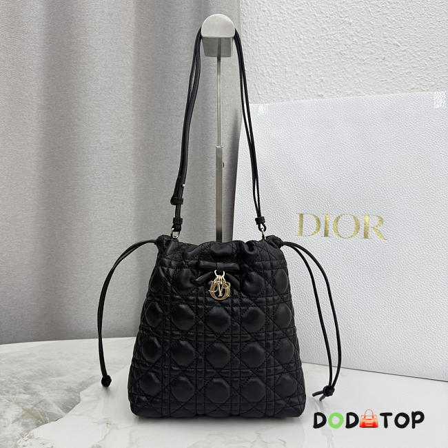 Dior Adiorable Mini Bucket Bag blackLambskin bag size 22x20x5.5cm - 1