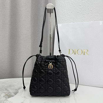 Dior Adiorable Mini Bucket Bag blackLambskin bag size 22x20x5.5cm