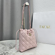 Dior Adiorable Mini Bucket Bag pink Lambskin bag size 22x20x5.5cm - 5