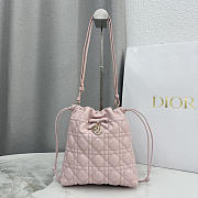 Dior Adiorable Mini Bucket Bag pink Lambskin bag size 22x20x5.5cm - 4
