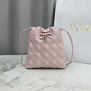 Dior Adiorable Mini Bucket Bag pink Lambskin bag size 22x20x5.5cm - 3