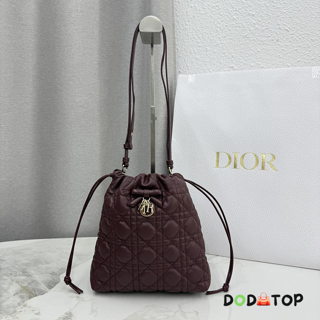 Dior Adiorable Mini Bucket Bag red Lambskin bag size 22x20x5.5cm  - 1