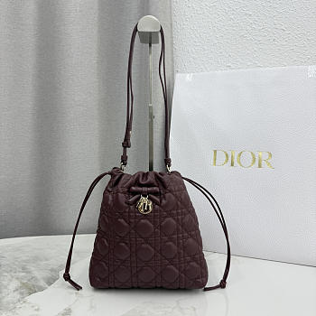 Dior Adiorable Mini Bucket Bag red Lambskin bag size 22x20x5.5cm 