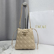 Dior Adiorable Mini Bucket Bag beige Lambskin bag size 22x20x5.5cm - 1