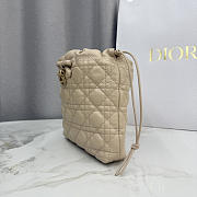 Dior Adiorable Mini Bucket Bag beige Lambskin bag size 22x20x5.5cm - 5