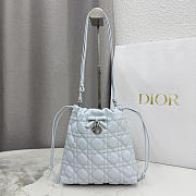 Dior Adiorable Mini Bucket Bag blue Lambskin bag size 22x20x5.5cm - 1