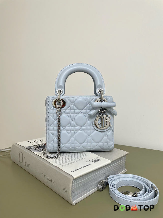 Dior Mini Lady Light Blue bag size 17x7x15cm - 1