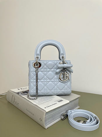 Dior Mini Lady Light Blue bag size 17x7x15cm