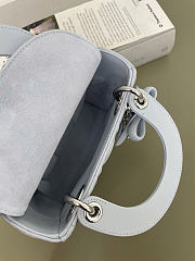 Dior Mini Lady Light Blue bag size 17x7x15cm - 4