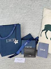Dior Saddle Card Holder Black Grained Calfskin size 10 x 8 x 0.4cm - 1