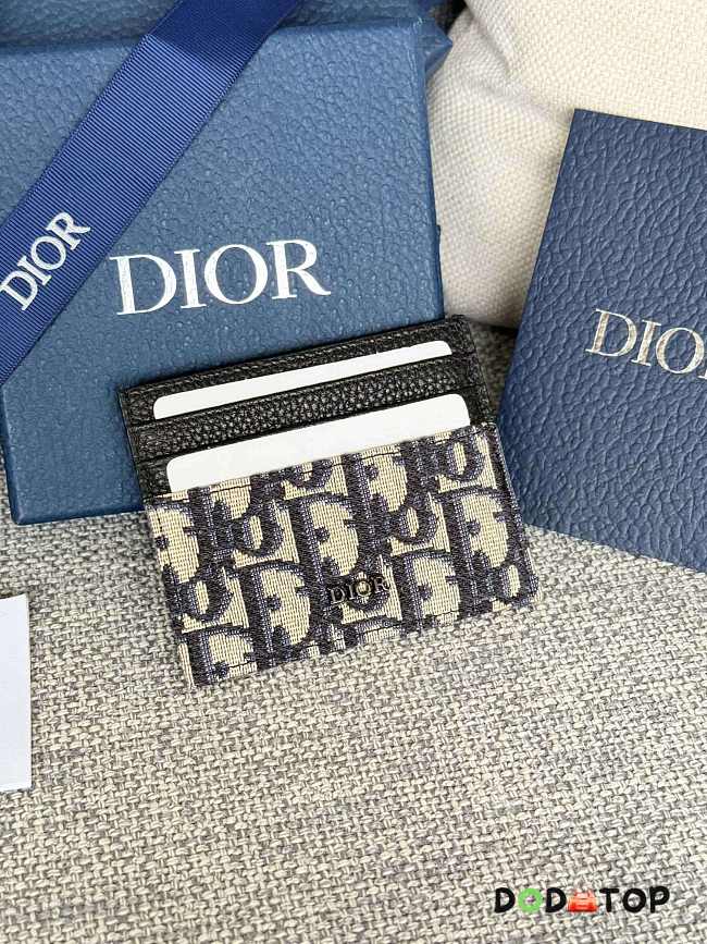 Dior Saddle Card Holder Black Grained Calfskin size 10 x 8 x 0.4cm - 01 - 1
