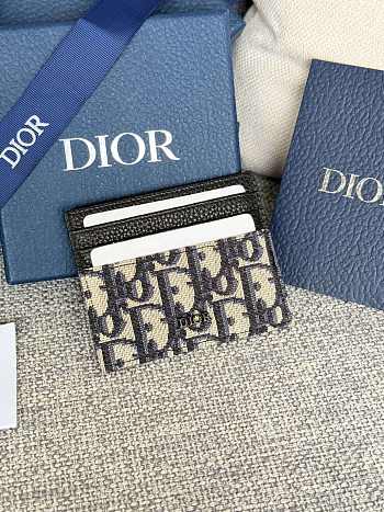 Dior Saddle Card Holder Black Grained Calfskin size 10 x 8 x 0.4cm - 01