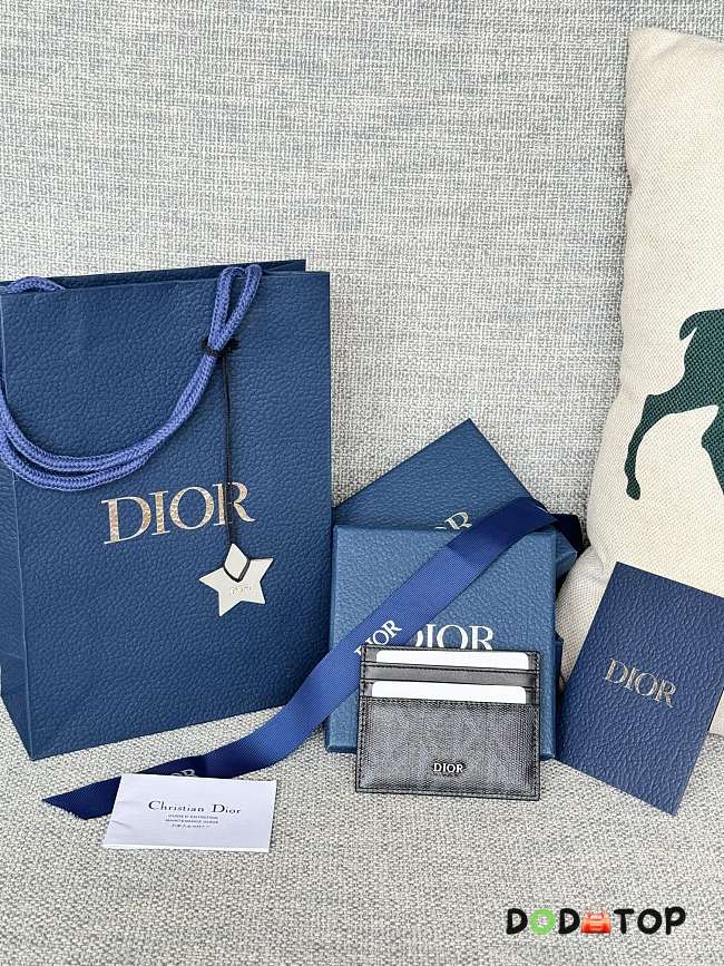 Dior Saddle Card Holder Black Grained Calfskin size 10 x 8 x 0.4cm - 04 - 1
