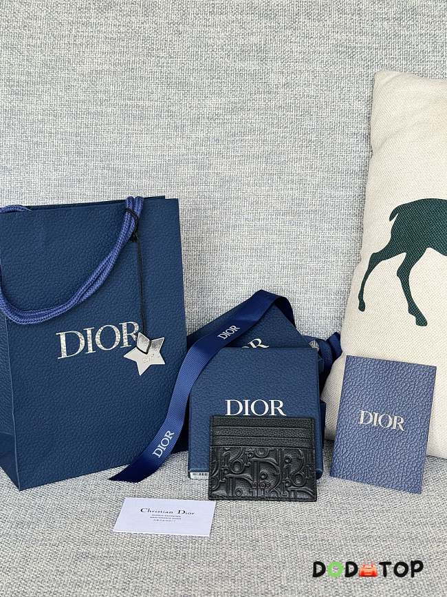 Dior Saddle Card Holder Black Grained Calfskin size 10 x 8 x 0.4cm - 05 - 1