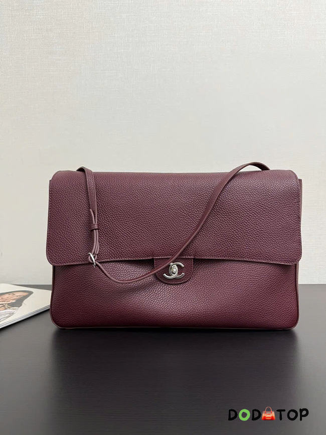 Chanel Large flap bag red size 39x28x11 - silver hardware  - 1