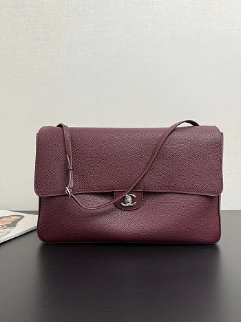 Chanel Large flap bag red size 39x28x11 - silver hardware 