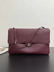 Chanel Large flap bag red size 39x28x11 - silver hardware  - 4