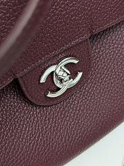 Chanel Large flap bag red size 39x28x11 - silver hardware  - 6