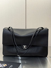 Chanel Large flap bag black size 39x28x11 - silver hardware - 1