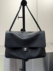 Chanel Large flap bag black size 39x28x11 - silver hardware - 4
