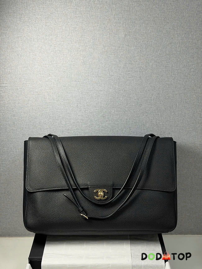 Chanel Large flap bag black size 39x28x11 - gold hardware - 1