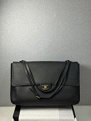 Chanel Large flap bag black size 39x28x11 - gold hardware - 1