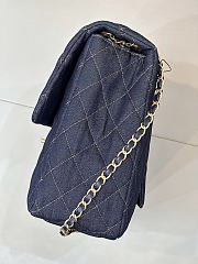 Chanel Maxi Flap Bag Denim gold size 38x27x12cm  - 4