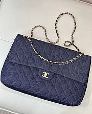 Chanel Maxi Flap Bag Denim gold size 38x27x12cm  - 3