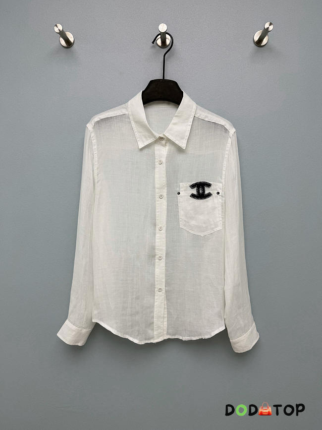 Celine Linen shirt white  - 1