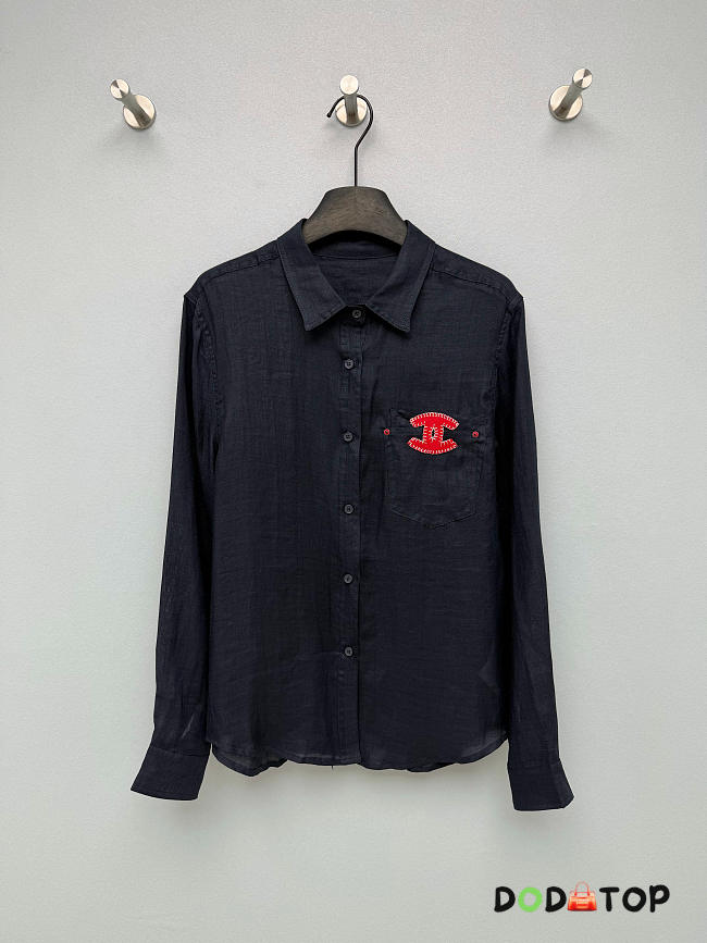 Celine Linen shirt blue  - 1