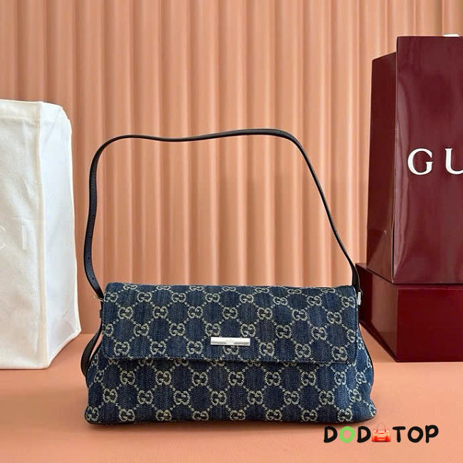 Gucci Madison blue GG denim shoulder bag size 31x13x11.5 cm  - 1