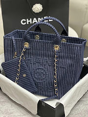 Chanel shopping bag denim bag size 38X32X18CM - 2
