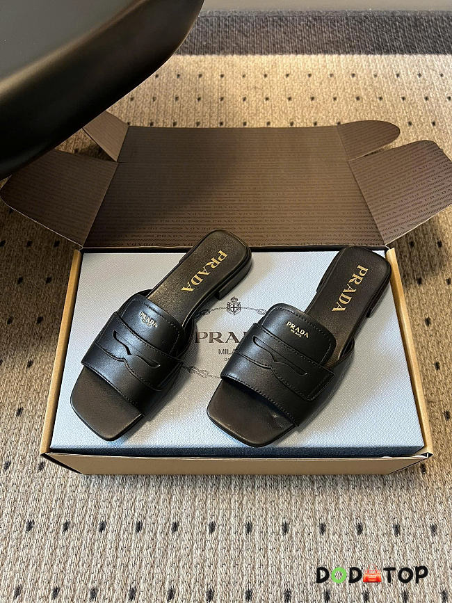 Prada leather sandals black - 1