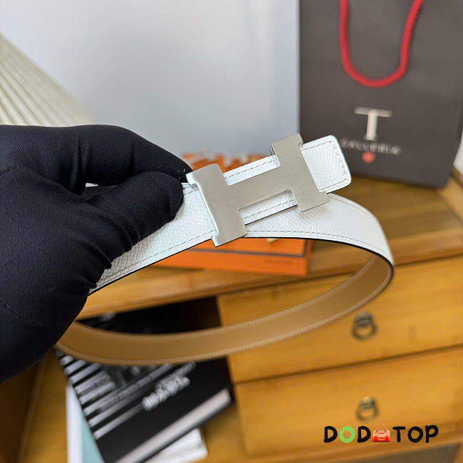 Hermes belt 2.4cm white  - 1