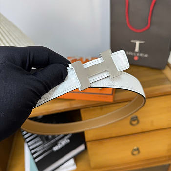 Hermes belt 2.4cm white 