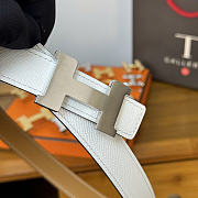 Hermes belt 2.4cm white  - 2