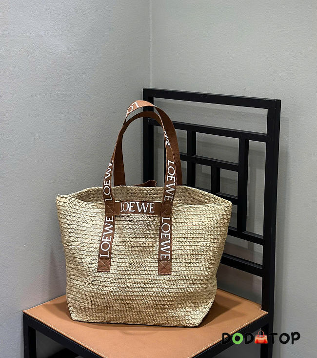 Loewe fold shopper in raffia bag size 50x20x31cm - 1