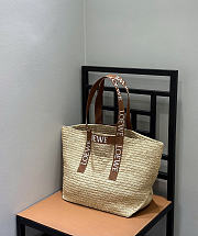 Loewe fold shopper in raffia bag size 50x20x31cm - 5