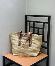 Loewe fold shopper in raffia bag size 50x20x31cm - 2