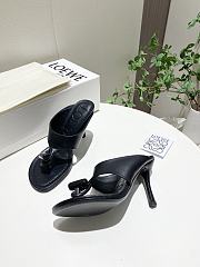 Loewe toggle sandal in shiny smooth calfskin black Heel height 9cm - 5